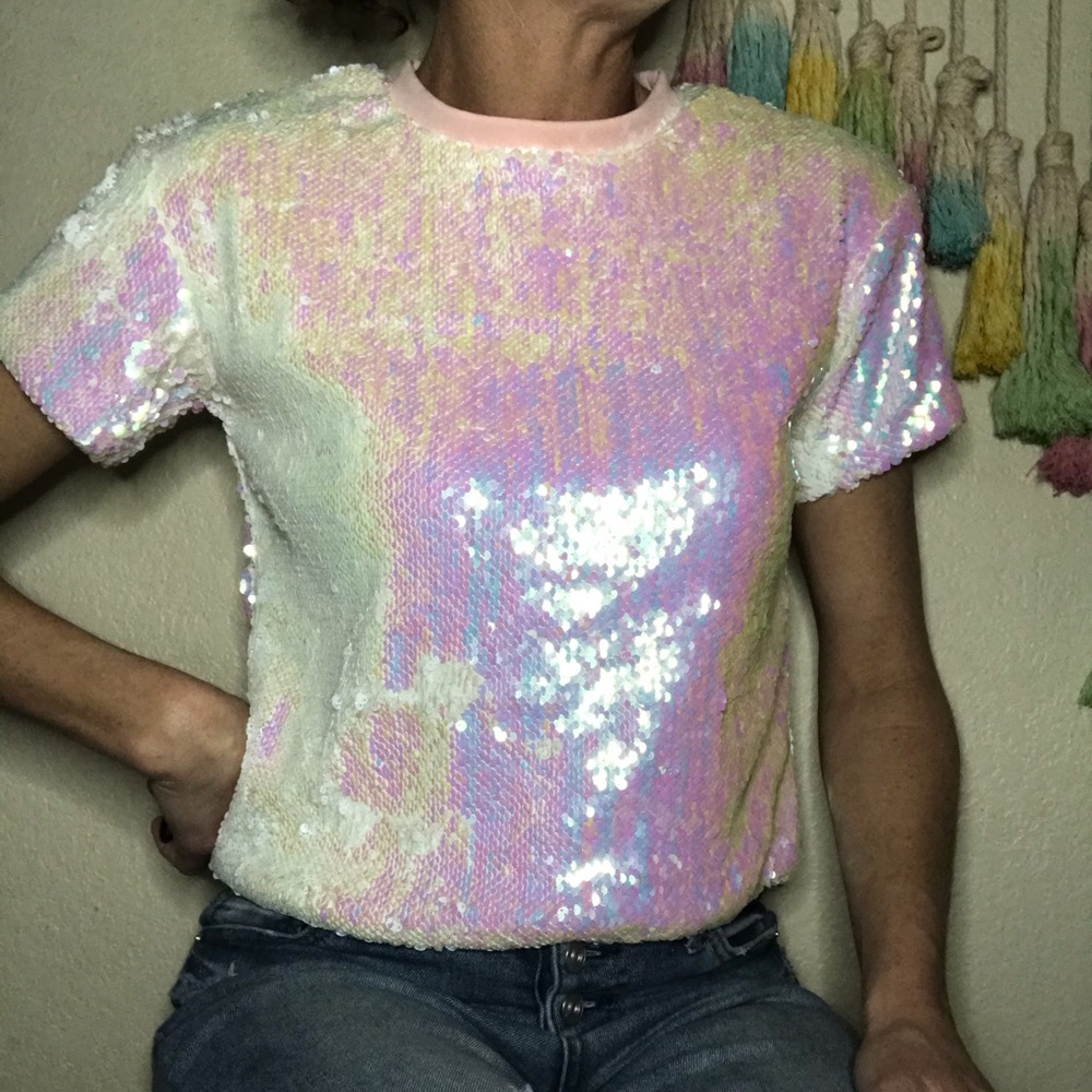 🦄Iridescent sequined top - Picture 3 of 8